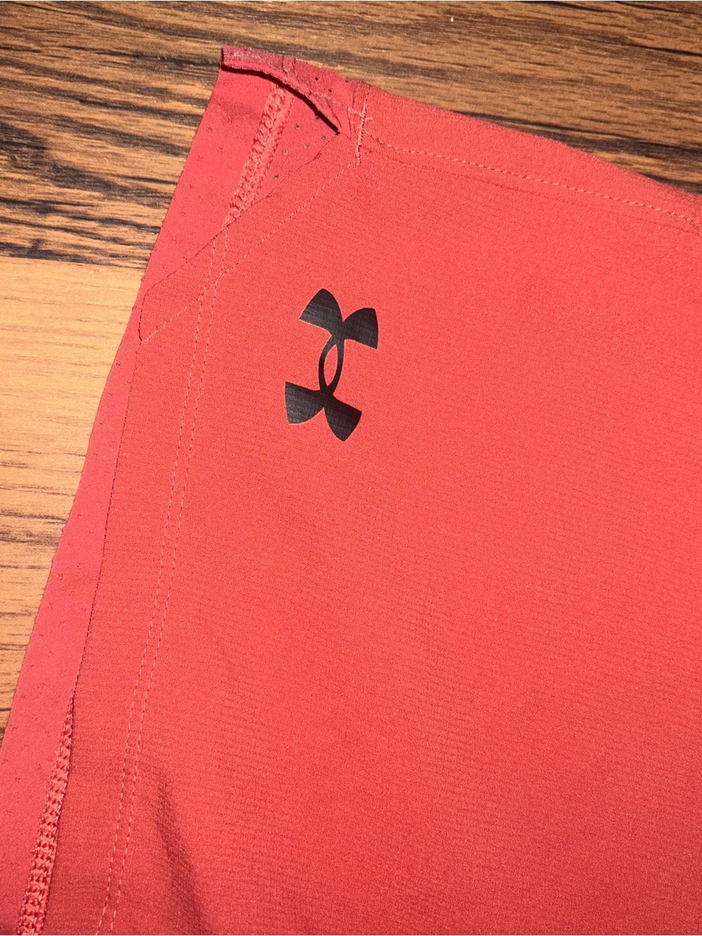 Under Armour Light Red Men's Athletic Shorts with Branded Waistband - Picture 2 of 4